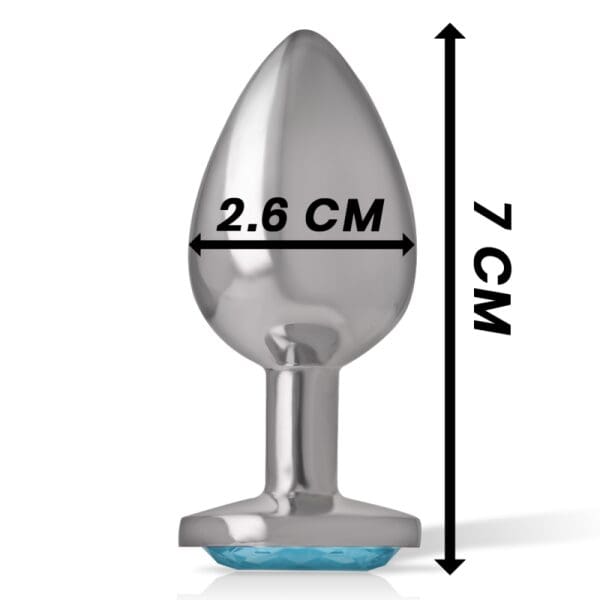 INTENSE - ALUMINUM METAL ANAL PLUG WITH BLUE CRYSTAL SIZE S 5